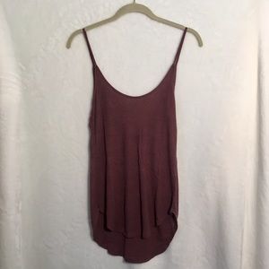 Me to We Mauve Ribbed Highline Cami Low Cut Back
